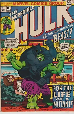 Buy Marvel Comics Incredible Hulk #161 (1973) 1st Print F • 18.95£
