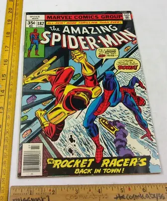 Buy The Amazing Spider-Man #182 F+ Comic Book 1970s Rocket Racer Skateboard Proposal • 15.77£
