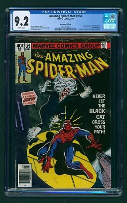 Buy Amazing Spider-Man #194 CGC 9.2 White Pages! 1st Black Cat! Felicia Hardy! • 473.57£
