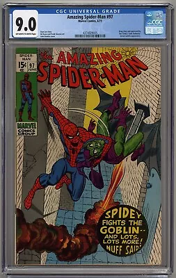 Buy Amazing Spider-man #97 Cgc 9.0 Off-white To White Pages 1971 • 224.17£