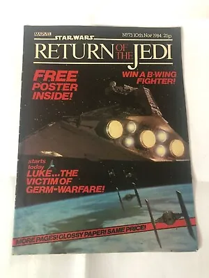 Buy STAR WARS RETURN OF THE JEDI #73 10th November 1984 Marvel Comic Weekly Magazine • 3.99£