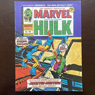 Buy Mighty World Of Marvel #102 Marvel UK Magazine September 14 1974 Hulk FF • 7.99£