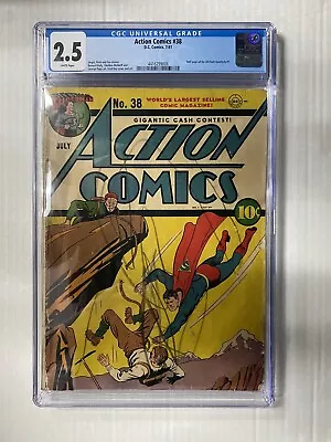 Buy Action Comics #38 CGC 2.5 1941 Half Page Ad All Flash Quarterly #1 • 1,199.03£