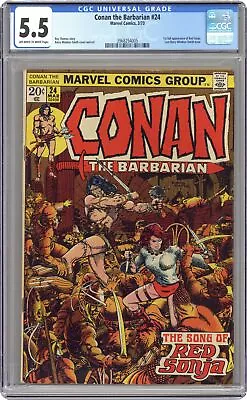 Buy Conan The Barbarian #24 CGC 5.5 1973 3968254005 1st Full Red Sonja Story • 139.41£