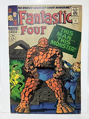 Buy Fantastic Four 51 1966 Intro Of Negative Zone 2nd App Wyatt Wingfoot Silver Age • 98.44£