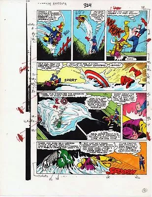 Buy Original 1986 Captain America 324 Page 20 Marvel Comics Color Guide Art: 1980's • 46.92£