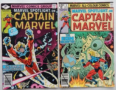 Buy Marvel Spotlight On Captain Marvel Vol 2. No's. 1 And 3. 1979 • 10£