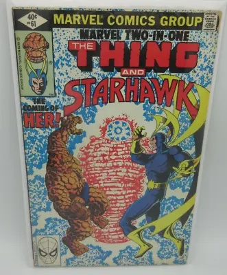 Buy Marvel Two-In-One #61 (1980) 7.0 FN/VF Thing, Starhawk, 1st Appearance Of Her • 7.91£