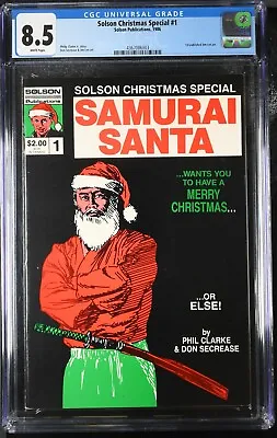 Buy SOLSON Christmas Special SAMURAI SANTA 1 Scarce 1986 1st Pro JIM LEE Art CGC 8.5 • 111.13£