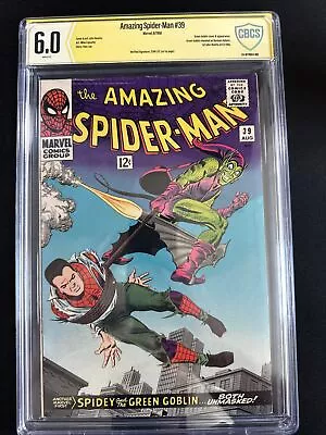 Buy Amazing Spider-Man #39 CBCS 6.0 SS Signed Stan Lee 1st Romita Marvel 1966 Ex CGC • 632.48£