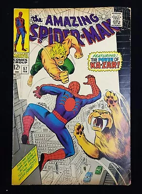 Buy Amazing Spider-Man 57 Ka-Zar, Zabu! Stan Lee 1968 Marvel Comics VG (4.0) • 42.57£