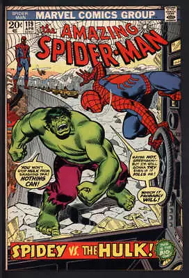 Buy Amazing Spider-man #119 7.5 // Hulk Vs Spider-man Cover Marvel 1973 • 150.31£