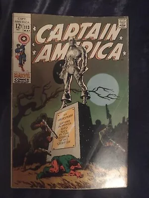 Buy Captain America #113  Classic Jim Steranko Cover! (Marvel 1969) Hot Key Issue!! • 59.96£
