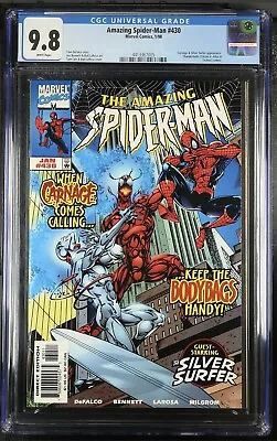 Buy Amazing Spider-Man #430 CGC 9.8 WHITE Pages Marvel 1998 Cosmic Carnage MCU? • 92.40£