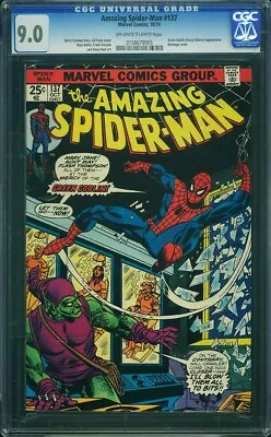 Buy AMAZING SPIDER-MAN  #137  High Grade WHITE PAGES  CGC NM9.0     0158679005 • 67.98£