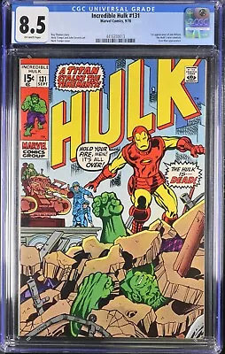 Buy 1970 Incredible Hulk 131 CGC 8.5 Iron Man Battle Cover. 1st App Of Jim Wilson. • 127.92£