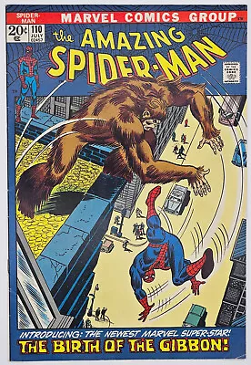 Buy The Amazing Spider-Man #110 1972 8.0 VF 1st Appearance The Gibbon! S.Lee/Romita! • 39.98£