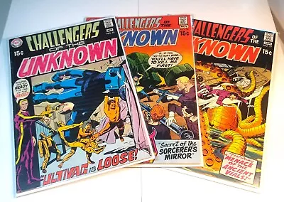 Buy Challengers Of The Unknown Lot: 3 Dc Comics #75-77 Mid-grade Jack Kirby Art 1970 • 19.77£