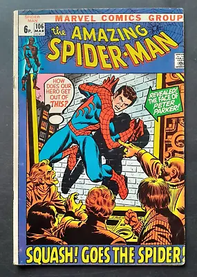 Buy Amazing Spider-Man #106 1972  Squash Goes The Spider!  4.5 VG+ • 3£