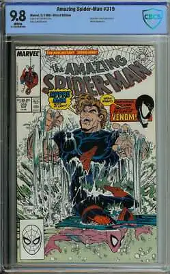 Buy Amazing Spider-man #315 Cbcs 9.8 White Pages // Venom + Hydro-man App 1989 • 236.55£