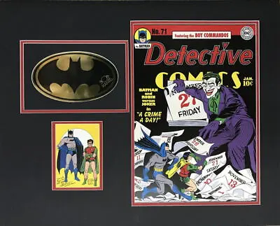 Buy DETECTIVE COMICS 71 Cover PRINT GOLD FOIL LOGO SIGNED BOB KANE Matted Joker COA • 142.97£