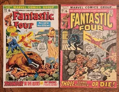 Buy FANTASTIC FOUR #118 + #119, Lot Of 2, Marvel Comics 1972- British Copies - FN • 9.63£