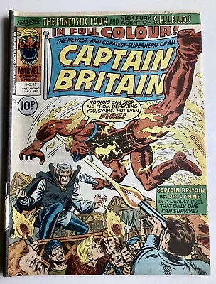 Buy Captain Britain No 13 Marvel UK Jan 1977 From The Ashes Stan Lee • 15£