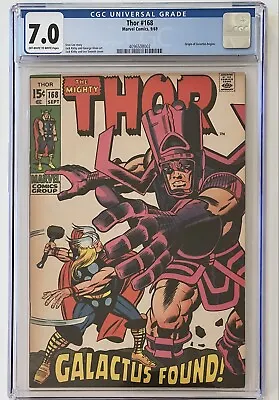 Buy Thor #168 (1969) CGC 7.0 OWW - Origin Of Galactus & 1st Thermal Man • 356.21£