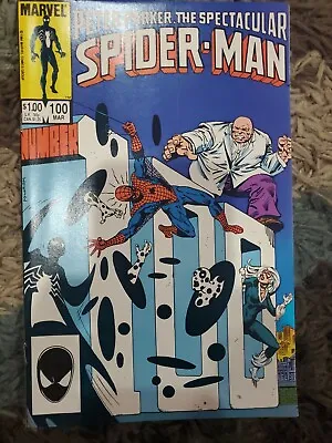 Buy Peter Parker The Spectacular Spider-Man #100 1985 Marvel Kingpin Spot VF NM • 9.59£