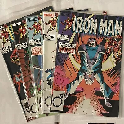 Buy Iron Man #186 To #190 (5 Consecutive Comics Set - MARVEL)  • 23.83£