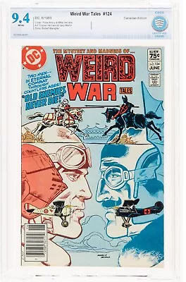Buy Weird War Tales #124 Canadian Variant PRICE CBCS 9.4  FINAL ISSUE DC  1983 Cgc • 53.76£