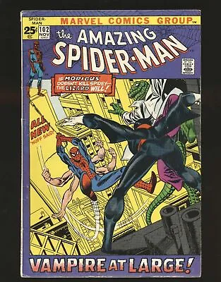 Buy Amazing Spider-man #102, VG/FN 5.0, 2nd Appearance Of Morbius • 44.77£