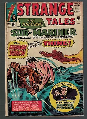 Buy MARVEL Strange Tales 125 Dr. Strange FF4 1964 VG+ 4.5 Thing Battle Sub Mariner • 64.99£