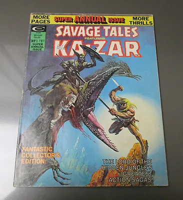 Buy 1975 SAVAGE TALES Annual Magazine #1 #12 FVF KA-ZAR Barry Windsor-Smith • 13.70£