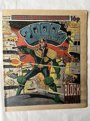 Buy 2000AD PROG 236, 31/10/1981. VGC. Wraparound Block Mania Cover By Bolland Intact • 0.99£