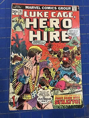 Buy Marvel Luke Cage Hero For Hire Vol 1 No 16 (Dec 1973) Shake Hands With Stiletto! • 7.87£