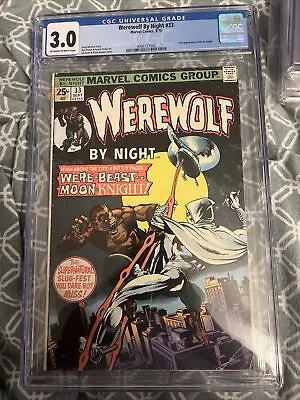 Buy Werewolf By Night 33 Cgc 3.0 Off White To White Pages 2nd Moon Knight • 59.30£