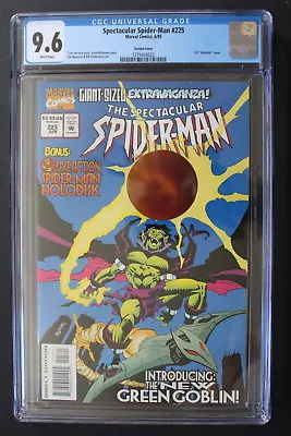 Buy SPECTACULAR SPIDER-MAN #225 HOLODISK 1995 1st PHIL URICH As GREEN GOBLIN CGC 9.6 • 78.64£