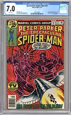 Buy Spectacular Spider-Man #27 (1979) CGC 7.0 White + 1st Frank Miller Daredevil Art • 55.26£