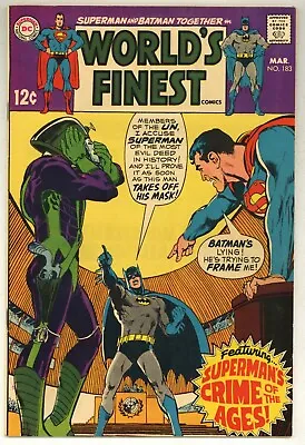 Buy World's Finest 183 Adams Cover! Superman Batman Brainiac Luthor 1969 DC (j#6044) • 11.09£