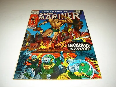 Buy Sub-Mariner #21  (The Invaders Strike ) Bronze Age Marvel Comic Book 1970  VF • 23.04£