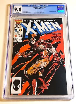 Buy UNCANNY X-MEN #212 ~ Wolverine Vs Sabretooth Battle 1986 Marvel ~ CGC 9.4 • 45.73£