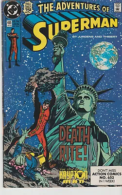 Buy Dc Comics The Adventures Of Superman #465 F 1st Cameo Hank Henshaw • 4.95£