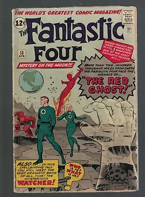 Buy Marvel Comics Fantastic Four 13 VG- 3.5 Red Ghost 1st Appearance Watcher 1964 • 769.99£
