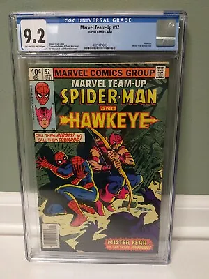 Buy Marvel Team-Up #92  CGC 9.2  Marvel Comics  1980 - Spider-Man & Hawkeye 🇺🇸🇺🇸 • 47.44£