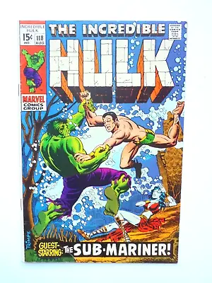 Buy Incredible Hulk 118 Guest-Starring The Sub-Mariner Marvel Comics 1969 Vintage • 43.47£
