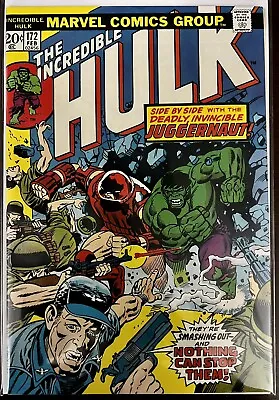 Buy Incredible Hulk #172  Origin Of Juggernaut Team-Up Of Hulk & Juggernaut! • 43.48£