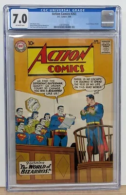 Buy ACTION COMICS #263 CGC 7.0 - DC 1960 - 1st Appearance & Origin Of Bizarro World • 391.35£