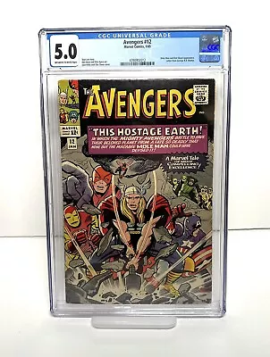 Buy Avengers #12 CGC 5.0 1965 Kirby/Stan LeeKEY!Letter From G.R.R Martin+MoleMan App • 16.75£