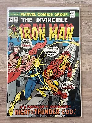 Buy Marvel Comics The Invincible Iron Man #66 1974 Bronze She Classic Thor Cover • 16.99£